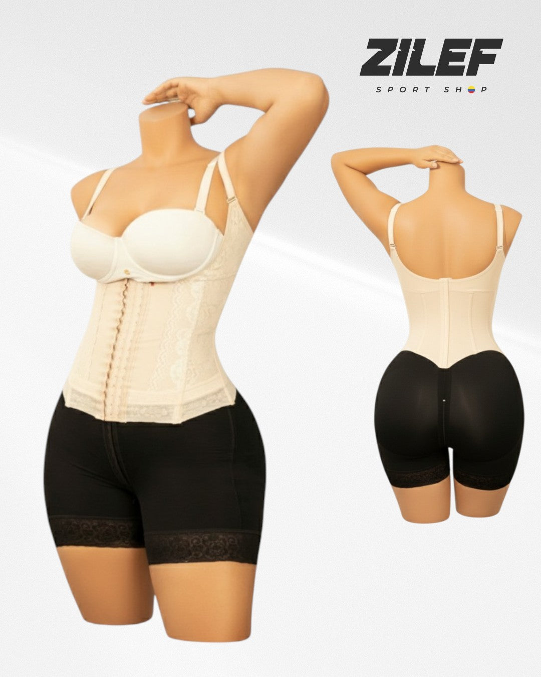HIGH-BACK WAIST TRAINER – 3 HOOKS DESIGN