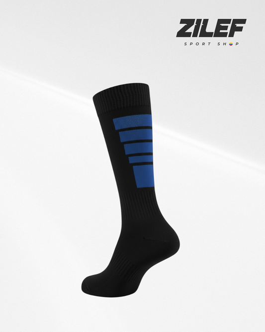 FSS PROFESSIONAL SPORTS SOCKS – BLACK WITH BLUE DETAIL