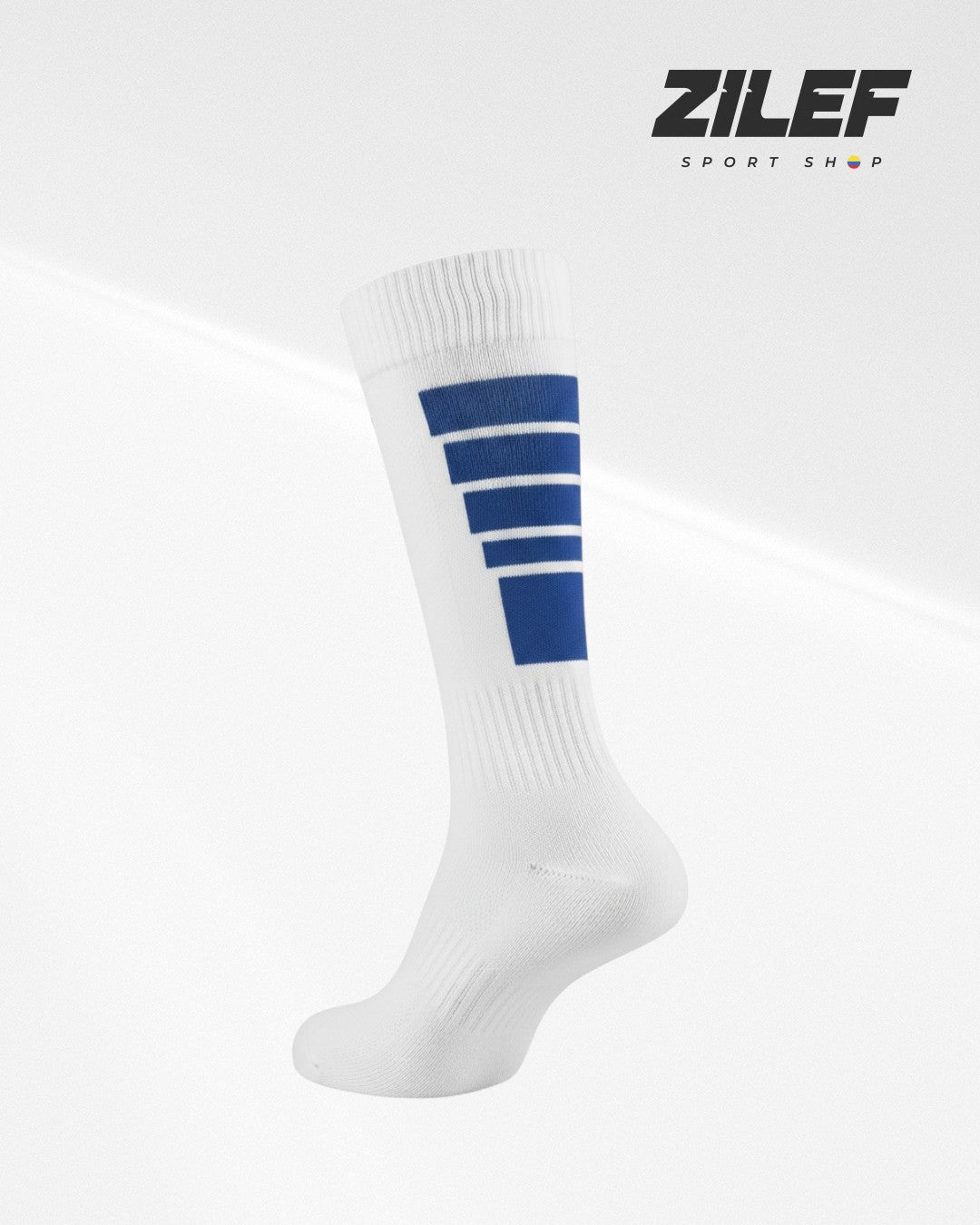 FSS PROFESSIONAL SPORTS SOCKS – WHITE WITH BLUE DETAIL