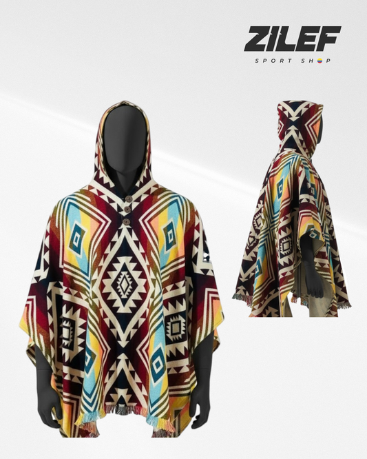 GEOMETRIC RUANAS WITH HOOD – MULTICOLOR DESIGNS