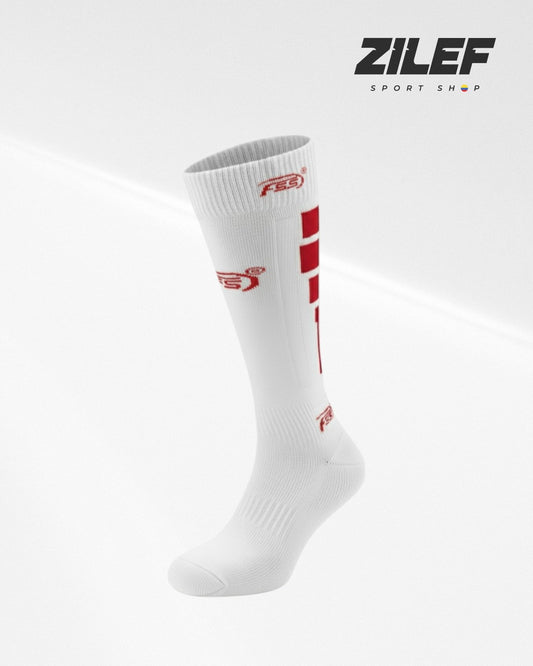 FSS PROFESSIONAL WHITE SPORTS SOCKS – RED