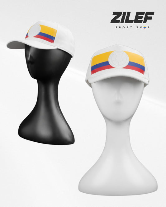 WHITE COLOMBIA FLAG SPORTS CAP